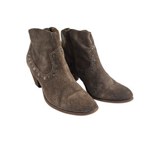 Corso Como Tan Suede Leather Western Style Ankle Boots Size 7